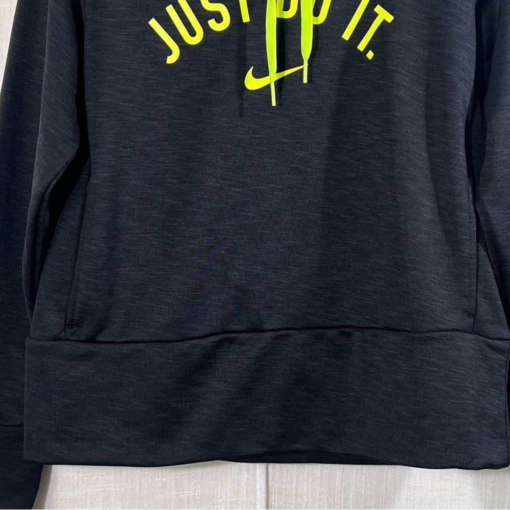 Nike Dri Fit Just Do It Training Hoodie Sweatshirt Size Small Heathered Black - Picture 3 of 11